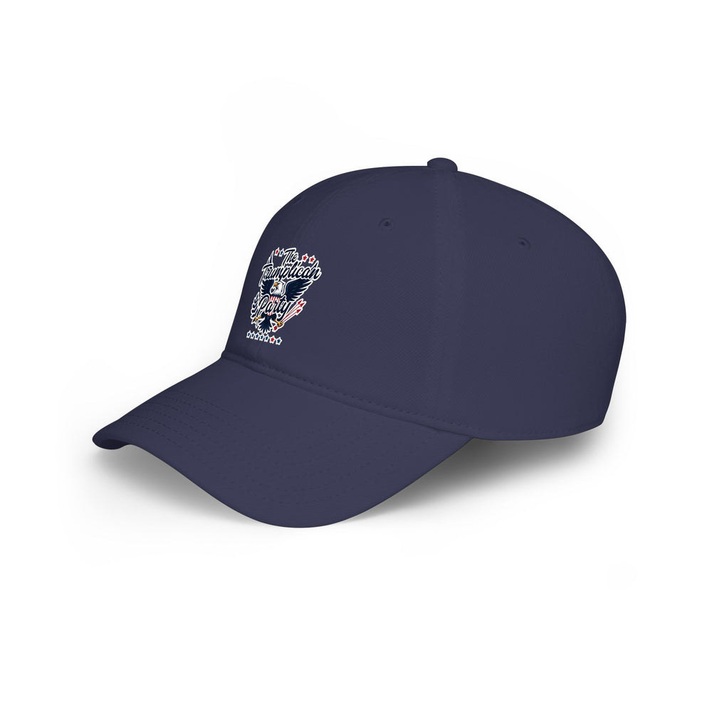 Low Profile Baseball Cap — 'The Trumplicans' Retro Patriotic Logo Hat - Image 24