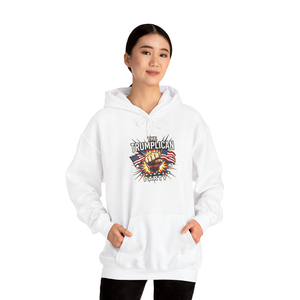 Hoodie — "The Trumplican Party" Patriotic Fist Graphic Hoodie - Image 11