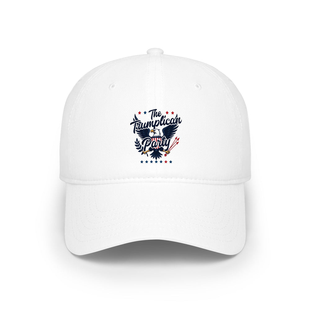 Low Profile Baseball Cap — 'The Trumplicans' Retro Patriotic Logo Hat - Image 7