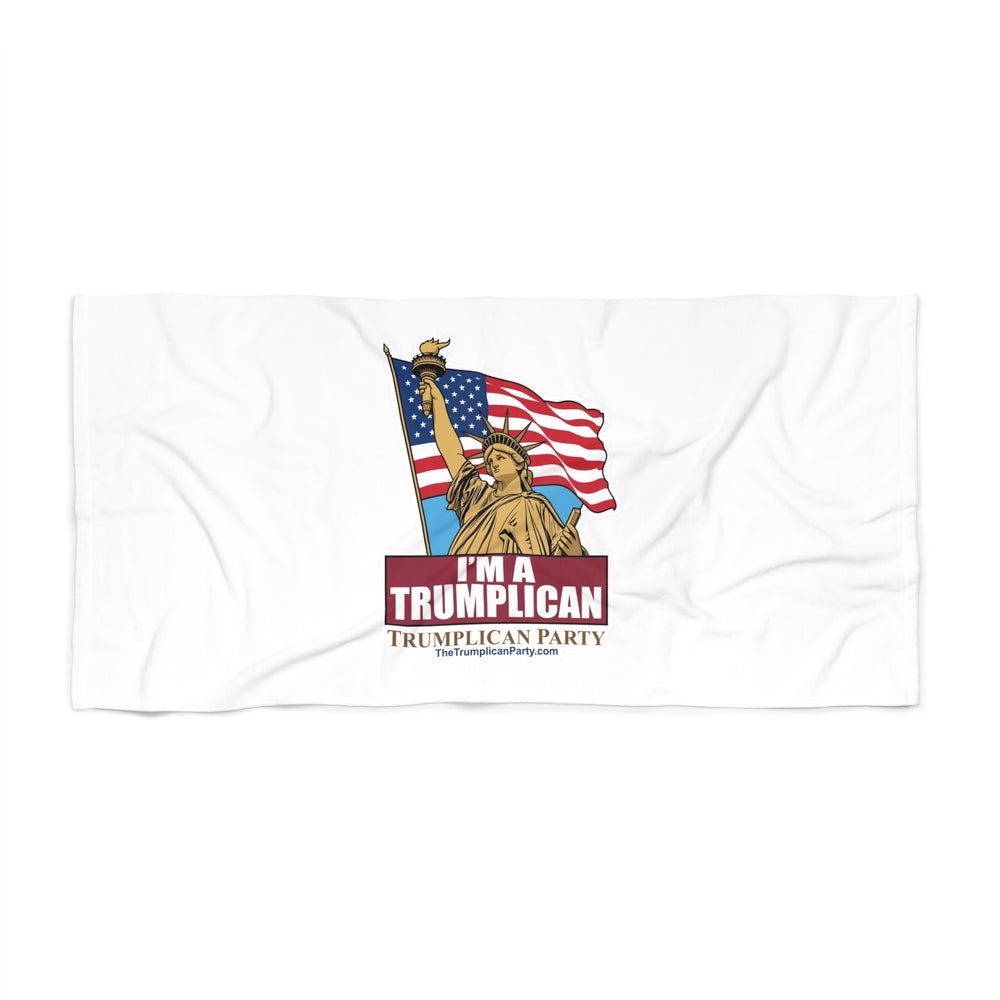 Beach Towel — "I'm a Trumplican" Patriotic Statue of Liberty DesignAThe Trumplican Party™ Beach Towel  | D-47 - Image 1