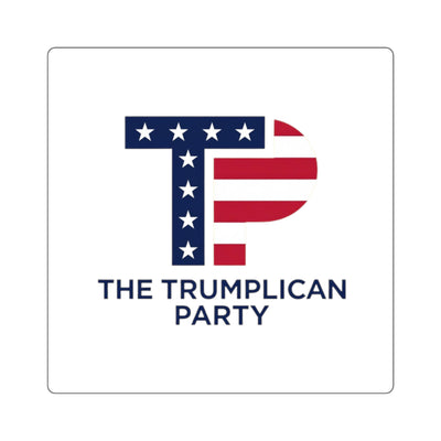 Square Sticker — The Trumpllican Party American Flag Logo