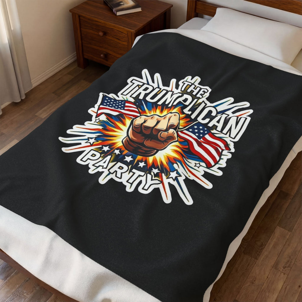 The Trumplican Party™ Velveteen Throw Blanket | D-9 - Image 3