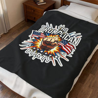 The Trumplican Party™ Velveteen Throw Blanket | D-9 - Image 3