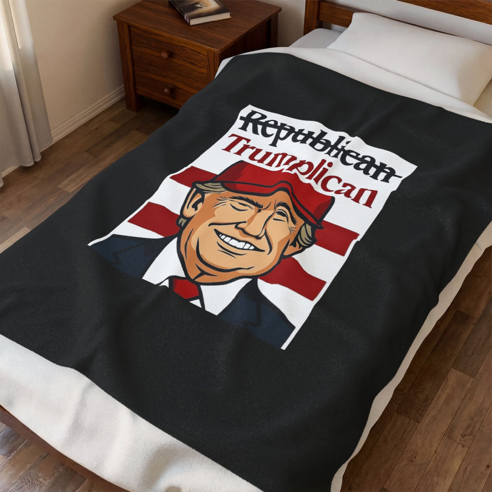 The Trumplican Party™ Velveteen Throw Blanket | D-38 - Image 3