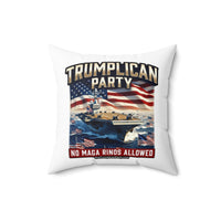 Trumpllican Party Navy Flag Throw Pillow – "No MAGA RINOS Allowed" - Image 2