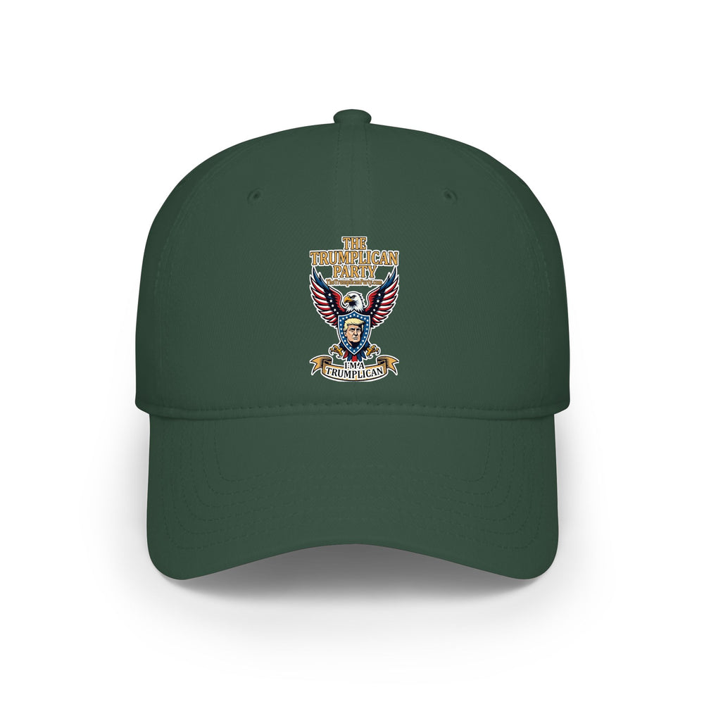 Embroidered Eagle Crest Low Profile Baseball Cap - Image 4