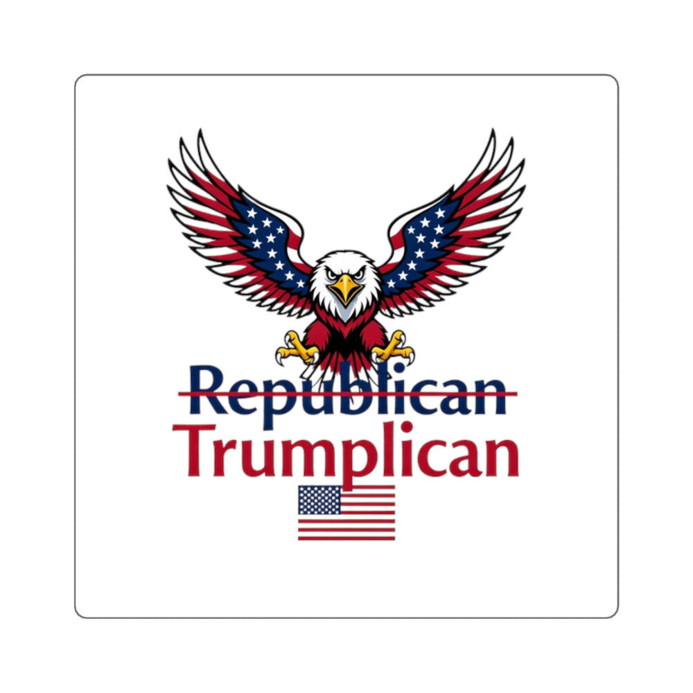 Trumplican Republican Eagle Square Sticker — Patriotic Political Decal - Image 1