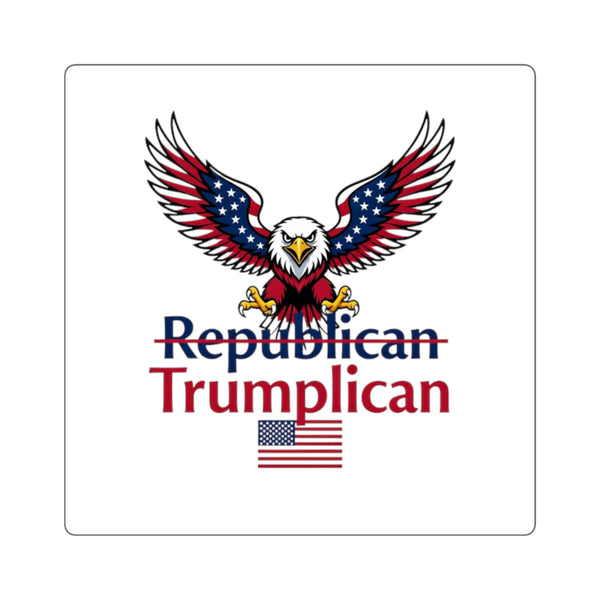 Trumplican Republican Eagle Square Sticker — Patriotic Political Decal