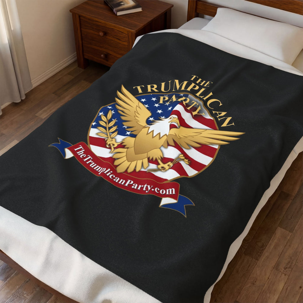 The Trumplican Party™ Velveteen Throw Blanket | D-42 - Image 3