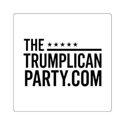 Square Sticker — TheTrumplIcanParty.com Logo (Political Campaign Sticker)