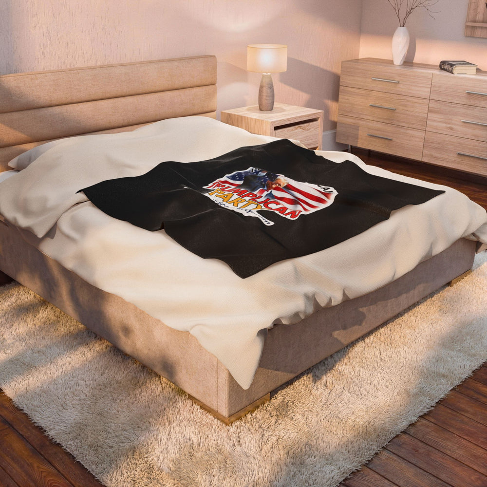 The Trumplican Party™ Velveteen Throw Blanket | D-61 - Image 4