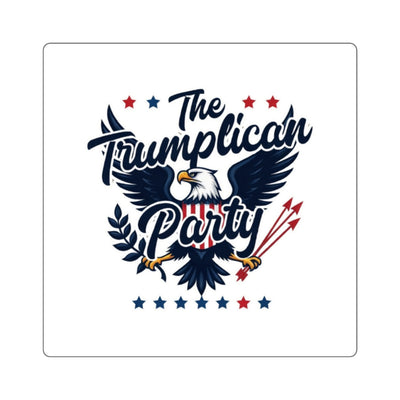 Square Sticker — “The Trumplican Party” Patriotic Eagle Political Decal