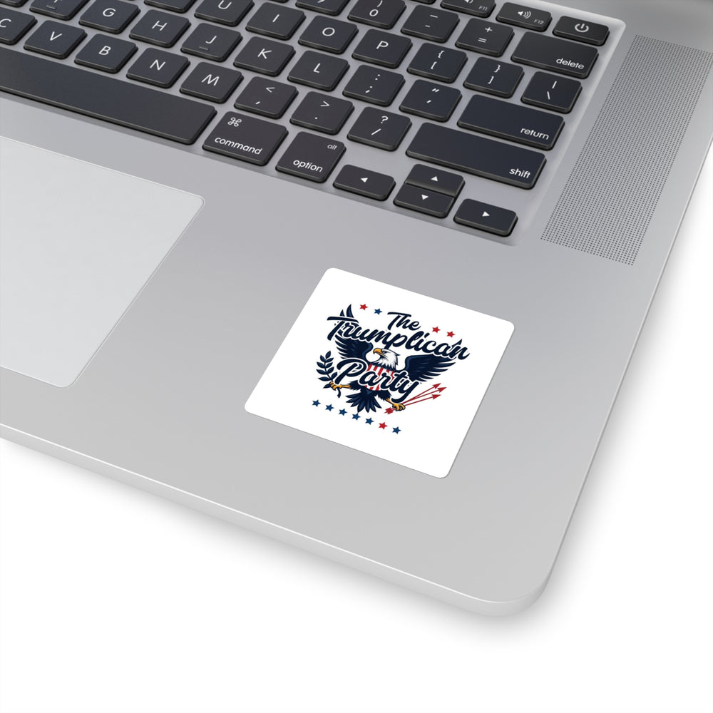 Square Sticker — “The Trumplican Party” Patriotic Eagle Political Decal - Image 2