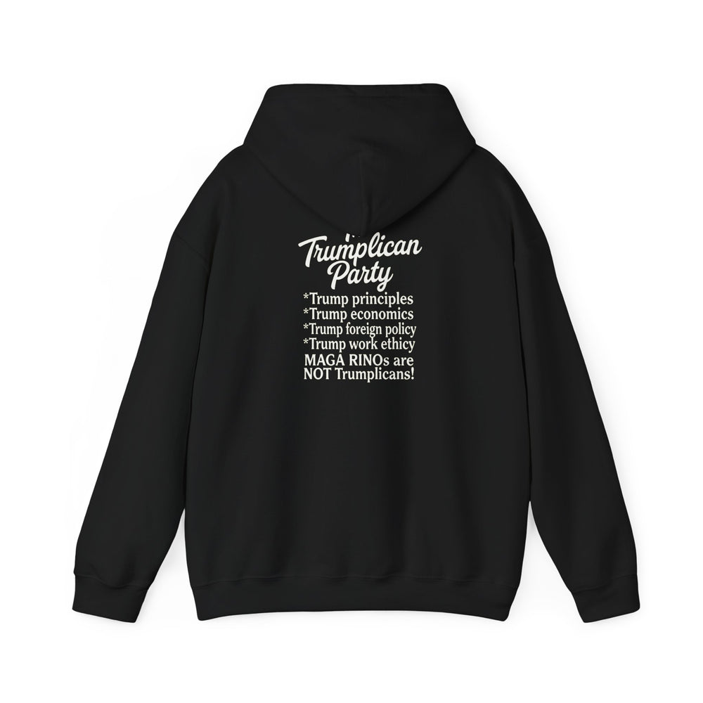 Minimal Bracket Logo Hoodie - Small Red Graphic PulloverThe Trumplican Party™ Unisex Hoodie | D-3 - Image 2