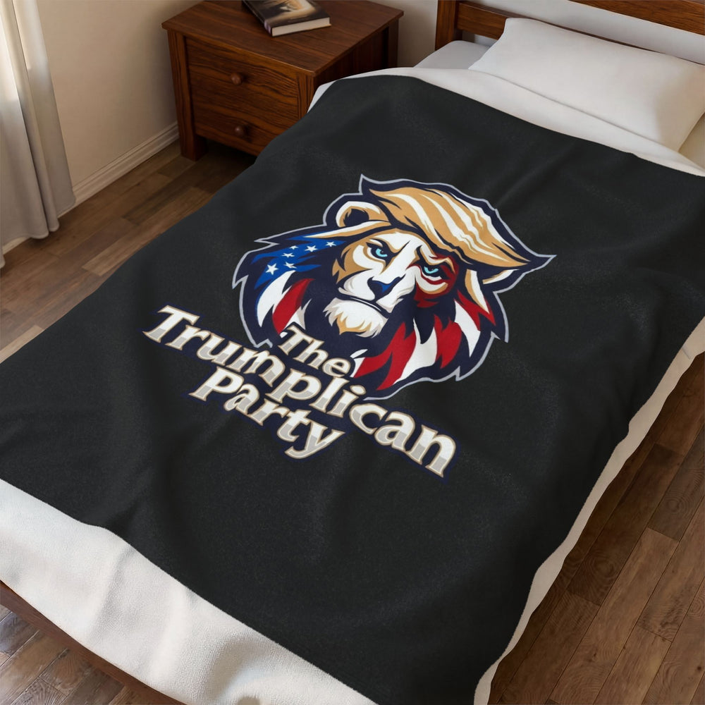 The Trumplican Party™ Velveteen Throw Blanket | D-6 - Image 3