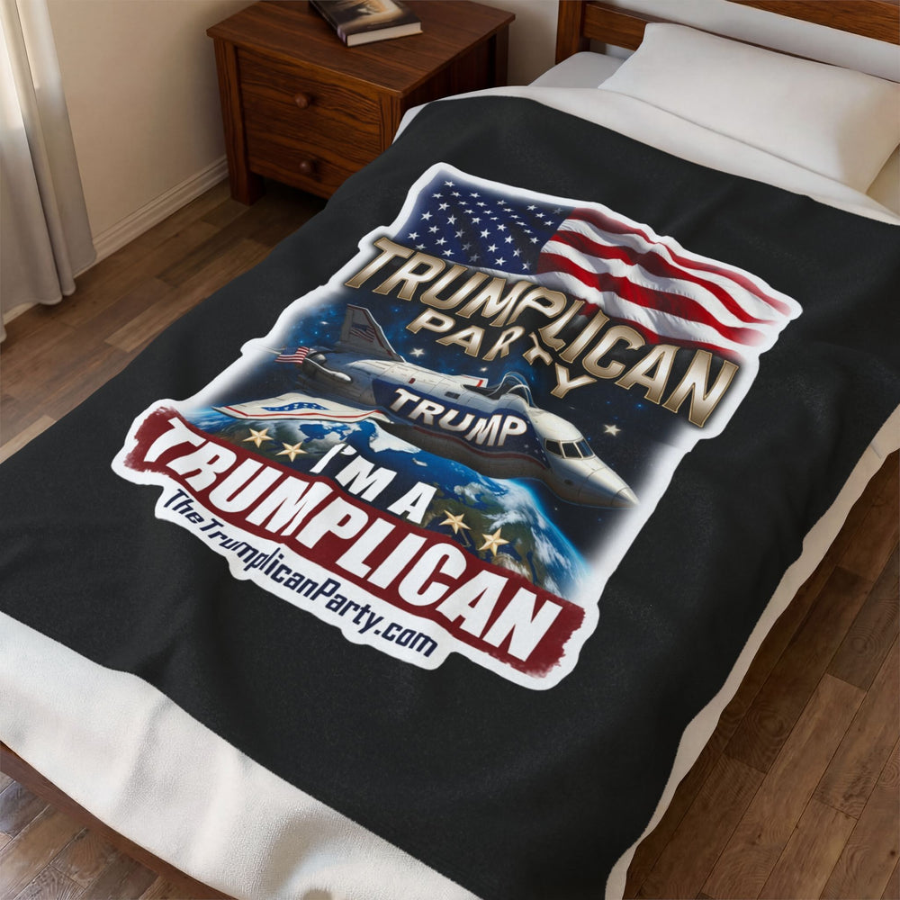 The Trumplican Party™ Velveteen Throw Blanket | D-77 - Image 3