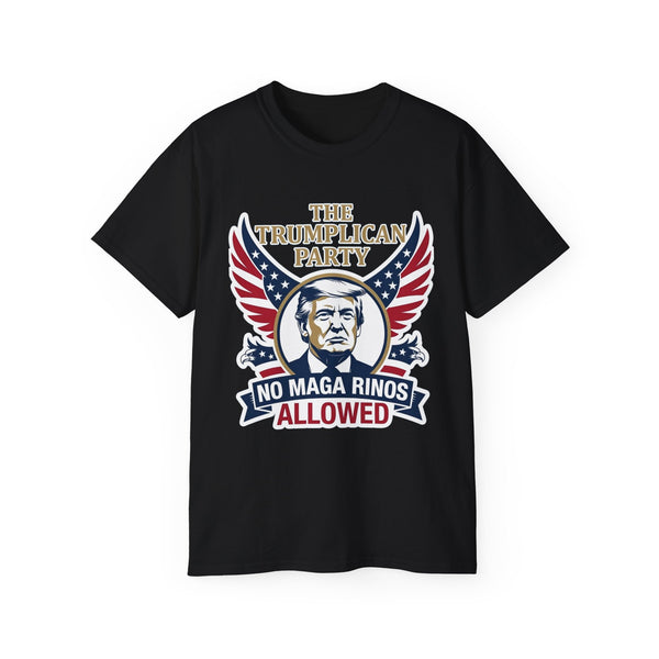 Trumplican Party T‑Shirt – "No MAGA RINOS Allowed" Patriotic Tee