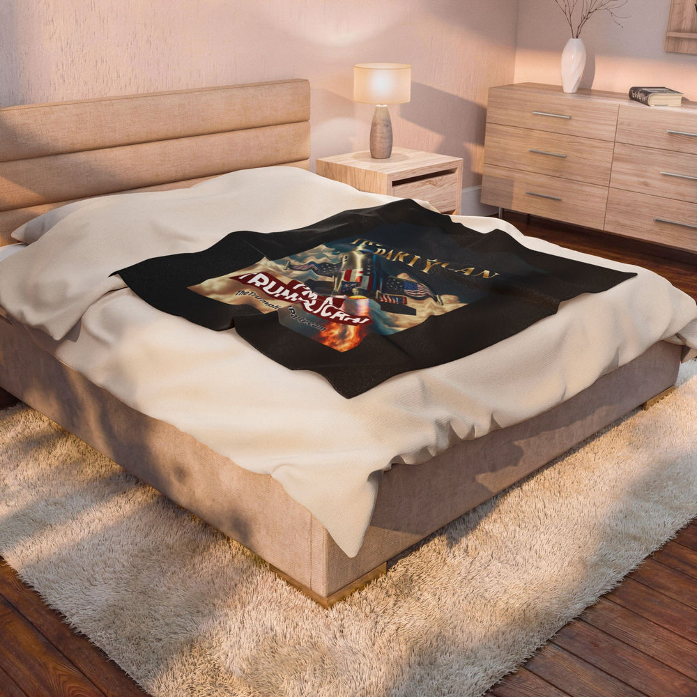 The Trumplican Party™ Velveteen Throw Blanket | D-39 - Image 4