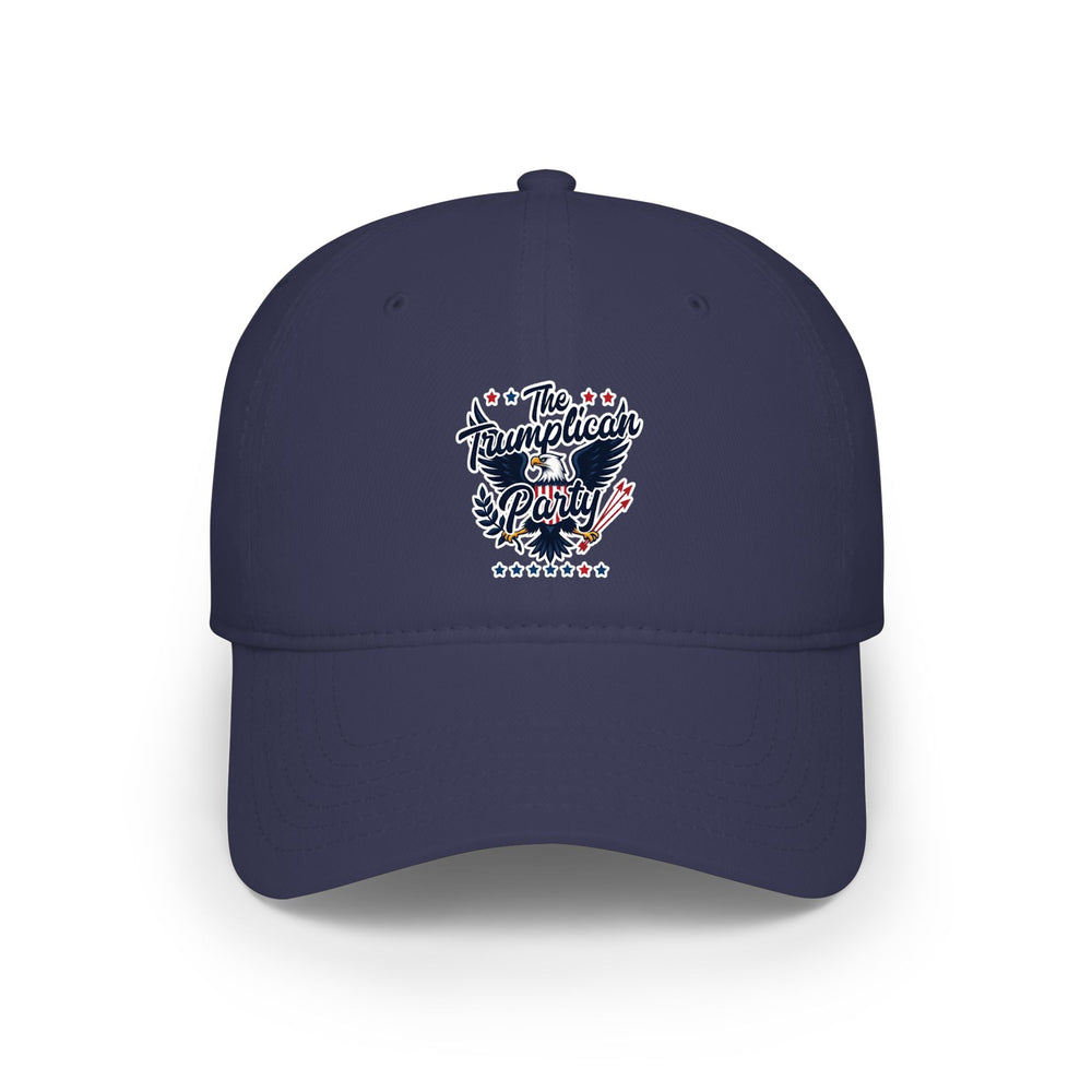 Low Profile Baseball Cap — 'The Trumplicans' Retro Patriotic Logo Hat - Image 6