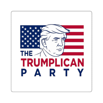 Square Sticker — The Trumpllican Party Patriotic Flag Design