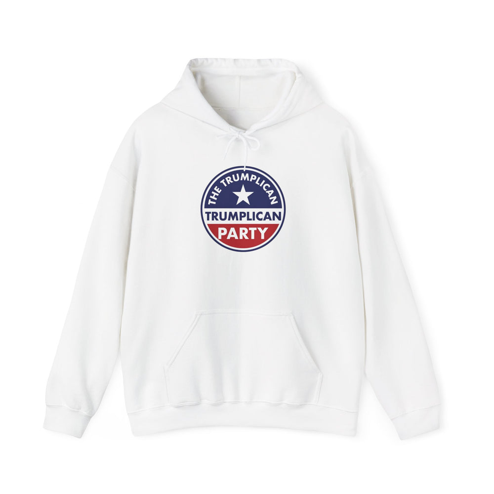 TrumpliCan Party Logo Hoodie – Patriotic Red, White & Blue Political Sweatshirt - Image 1