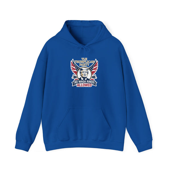 Hoodie — 'The Trumplican Party: No MAGA Binds Allowed' Patriotic Political Sweatshirt