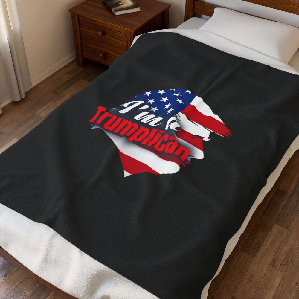 The Trumplican Party™ Velveteen Throw Blanket | D-36 - Image 3