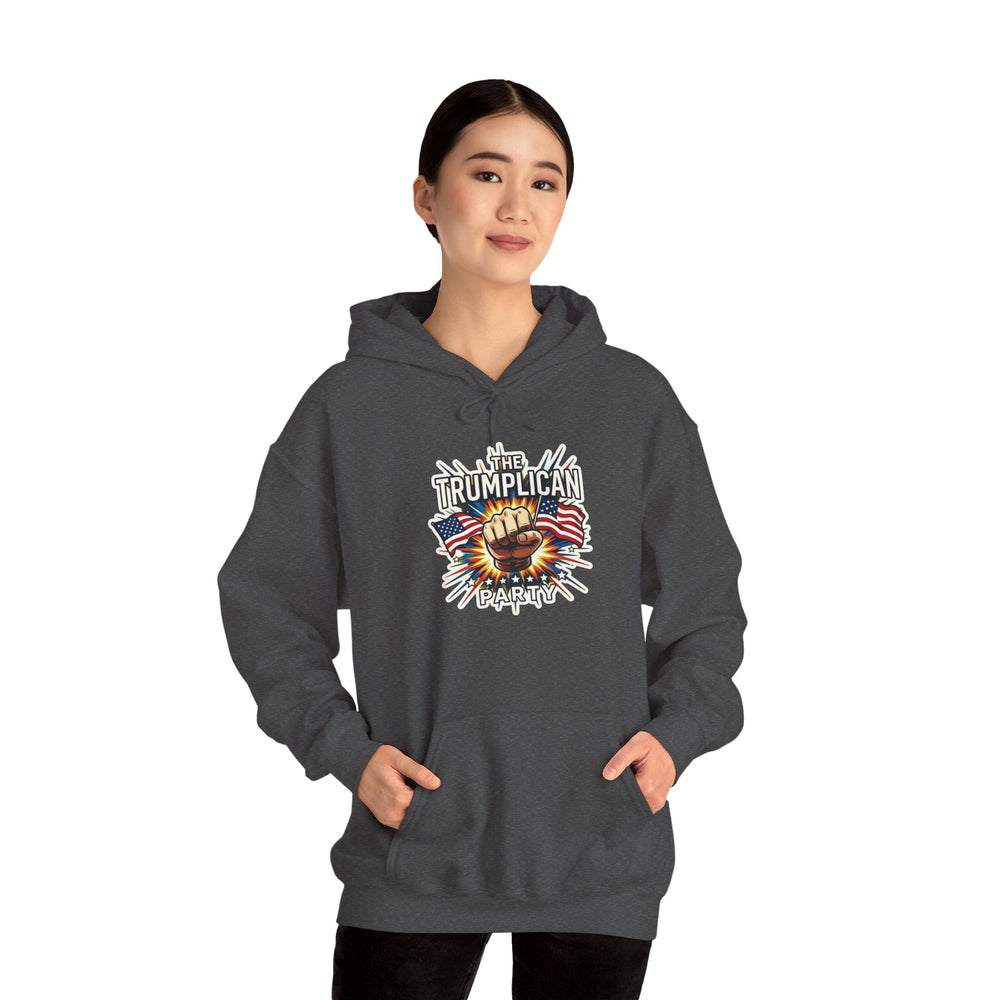 Hoodie — "The Trumplican Party" Patriotic Fist Graphic Hoodie - Image 25