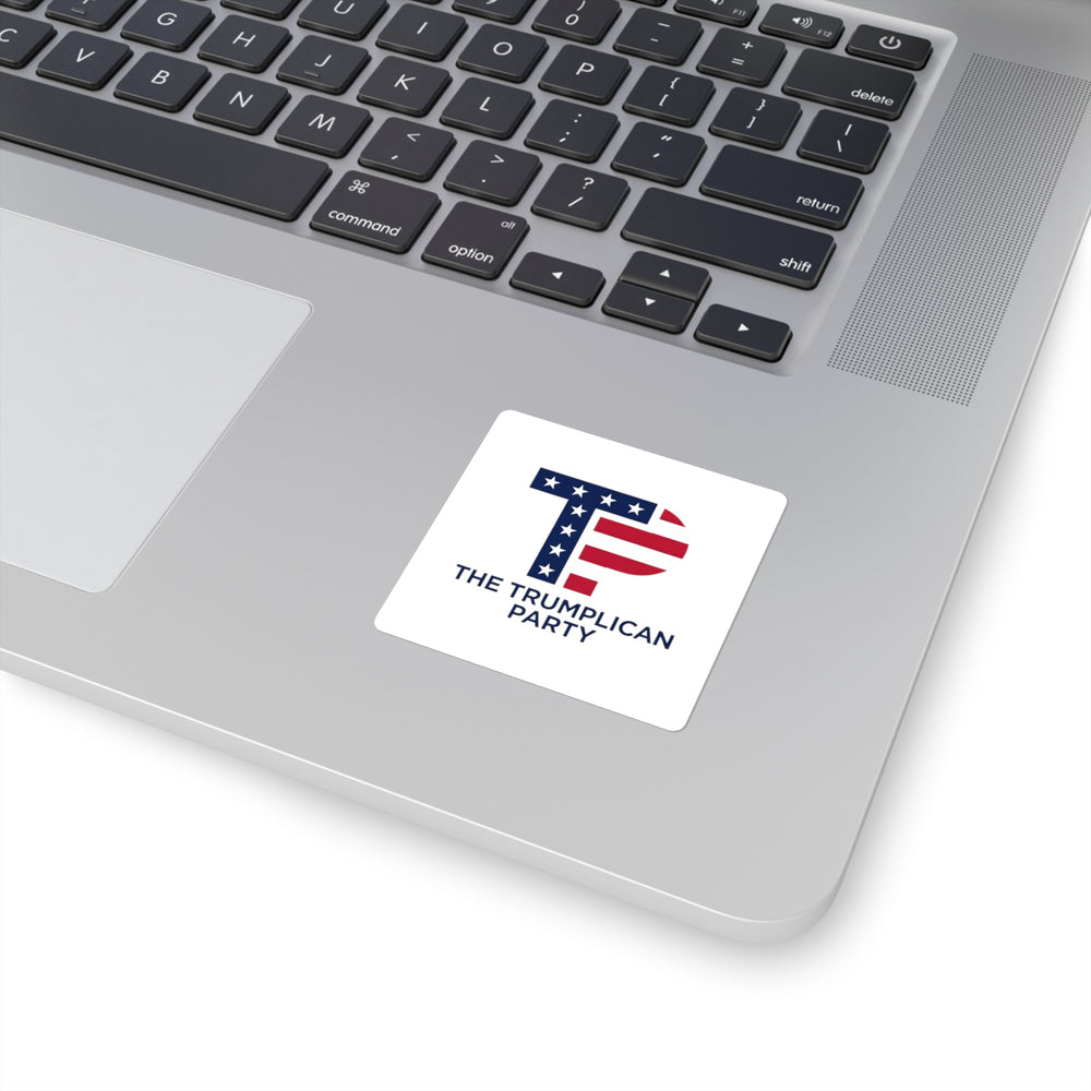Square Sticker — The Trumpllican Party American Flag Logo - Image 2