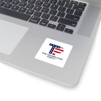 Square Sticker — The Trumpllican Party American Flag Logo - Image 2