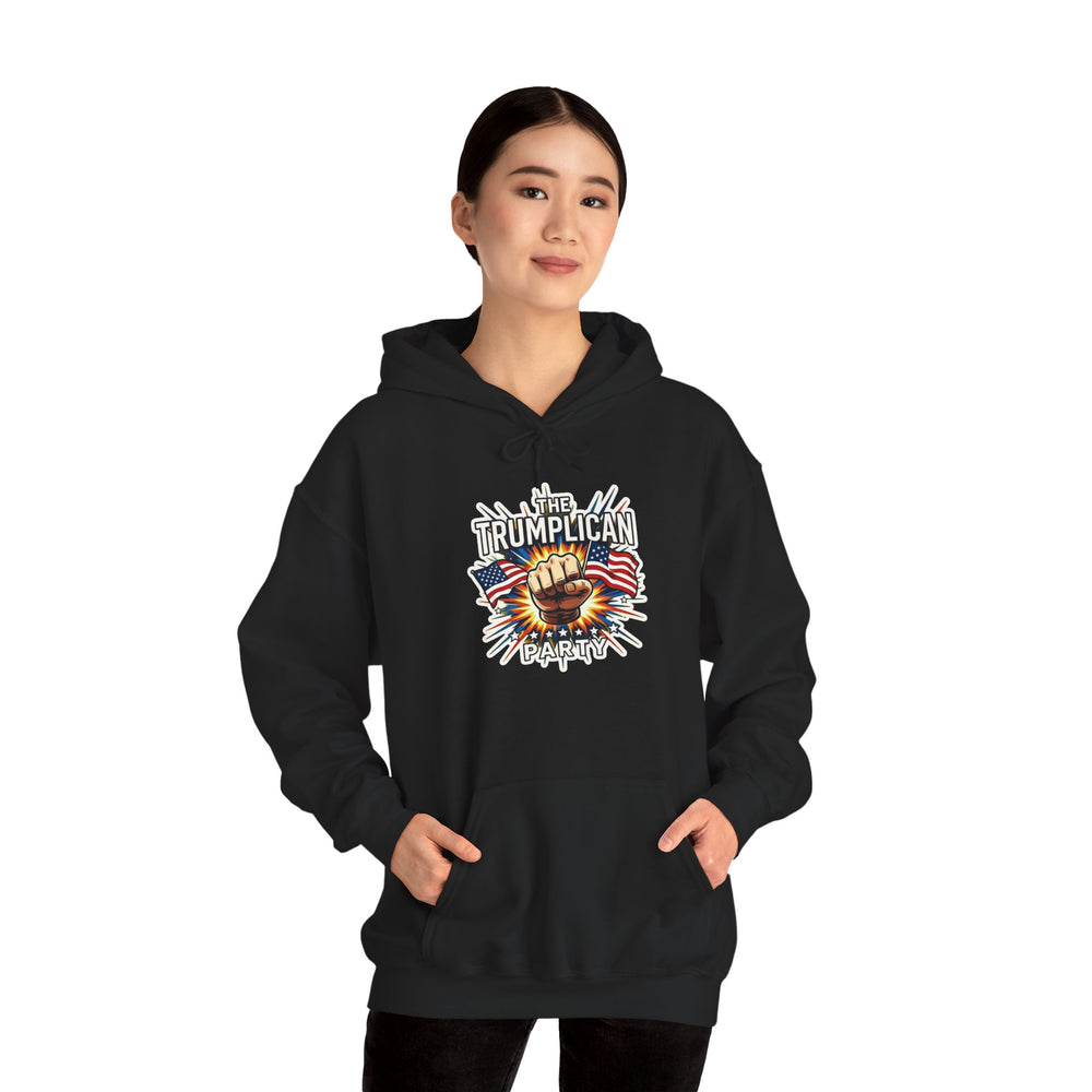 Hoodie — "The Trumplican Party" Patriotic Fist Graphic Hoodie - Image 18
