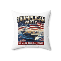 Trumpllican Party Navy Flag Throw Pillow – "No MAGA RINOS Allowed" - Image 3